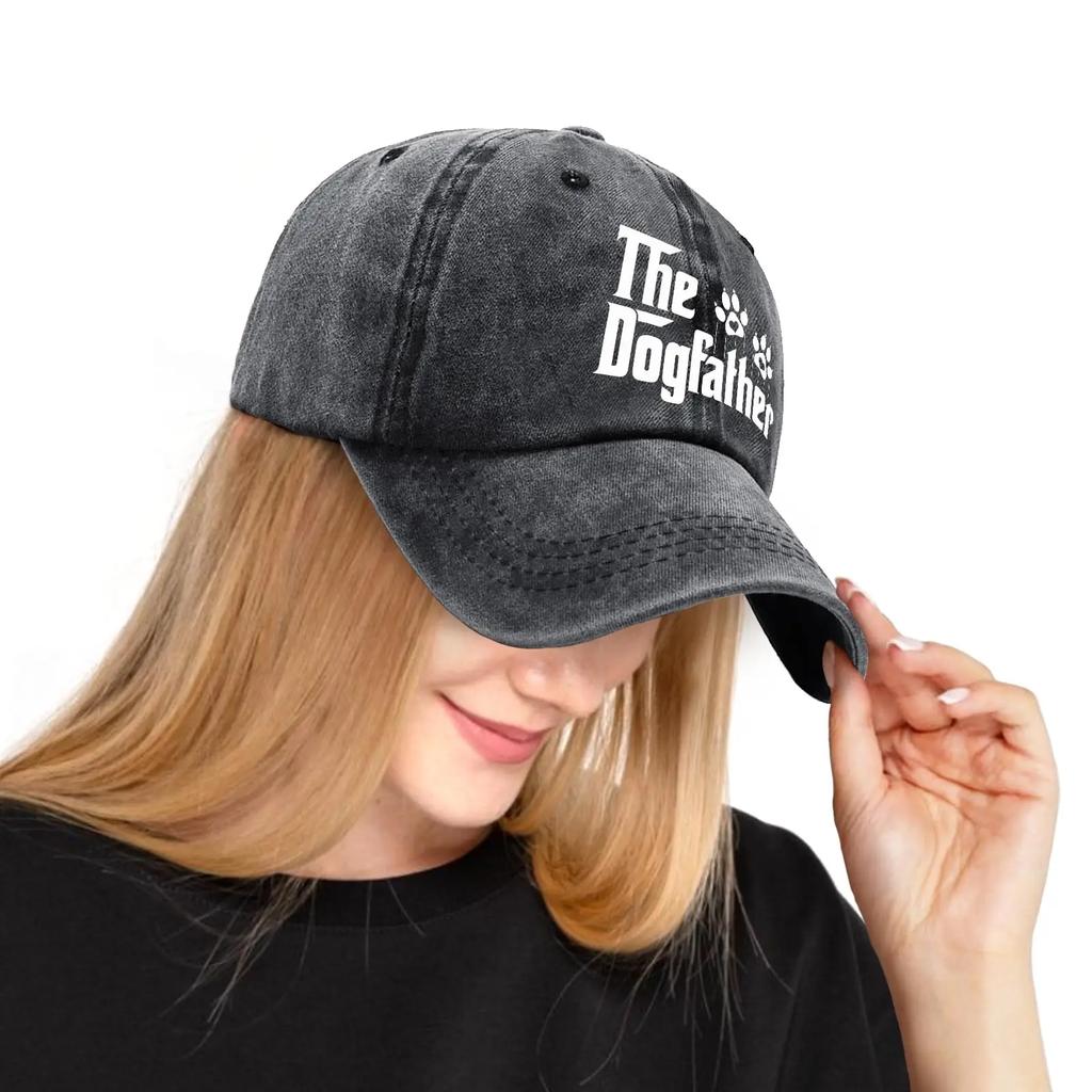Der Hundepate Lustige Hüte Hundepapa Baseballkappe Hundeliebhaber Hut Geschenke für Unisex, Verstellbare Baseballkappe für Unisex Schwarz