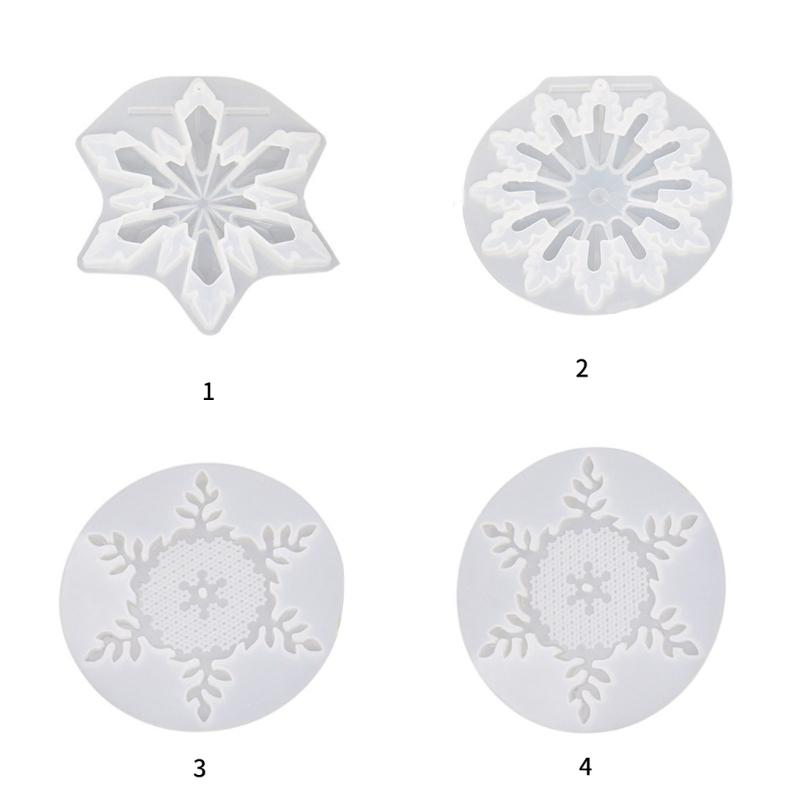 Silicone Snowflake Pendant Mould Christmas Tree Hanging Accessories Epoxy Mold Stylish Home Decoration Making Mold