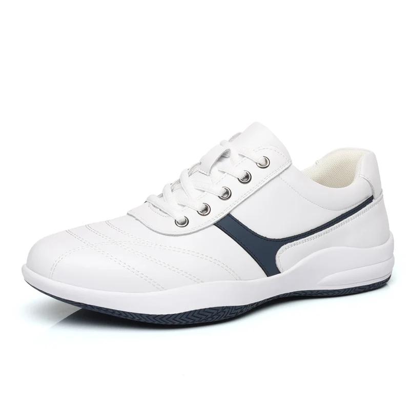 

Fashion Casual Leather Men Sports Shoes Retro Style Male Driving Shoes Non-Slip Mens Treking Footwear Outdoor Travel Sneakers Trainers 44 белый