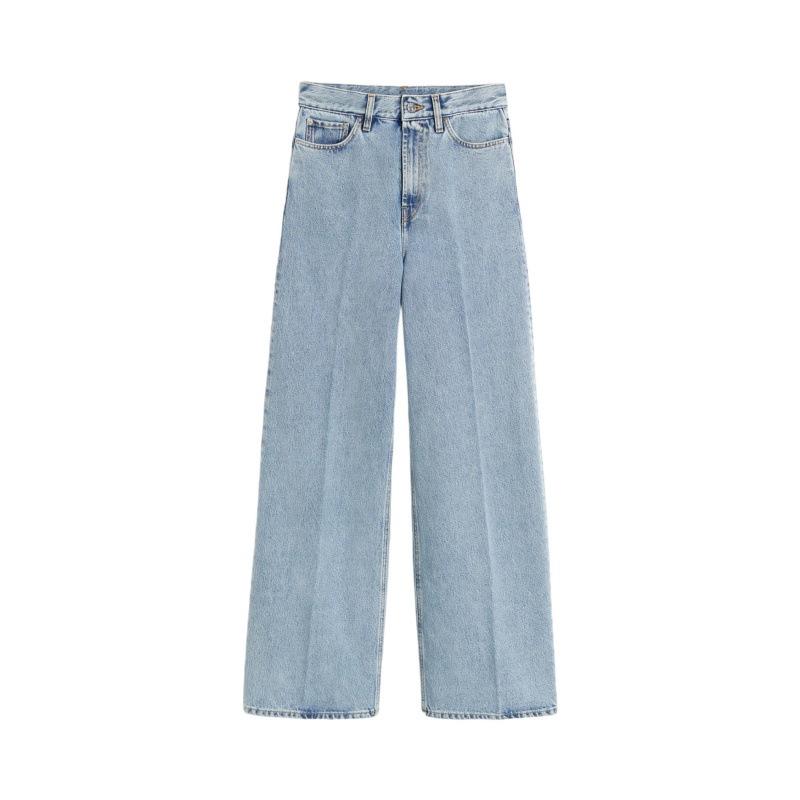 

Longmei Women s High-Waisted Wide-Leg Jeans - 2026 Spring TOT Style, Pure Cotton, Casual and Loose Fit. 28