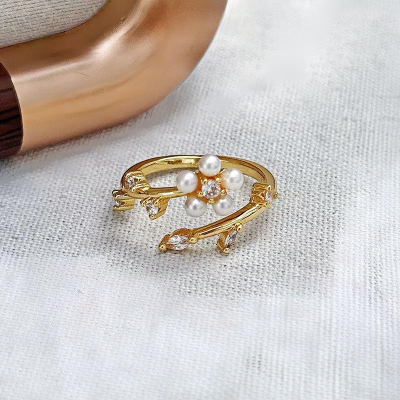 Retro Niche Design Simple Zircon Diamond Opening Ring Light Luxury Diamond Temperament High-End Ring