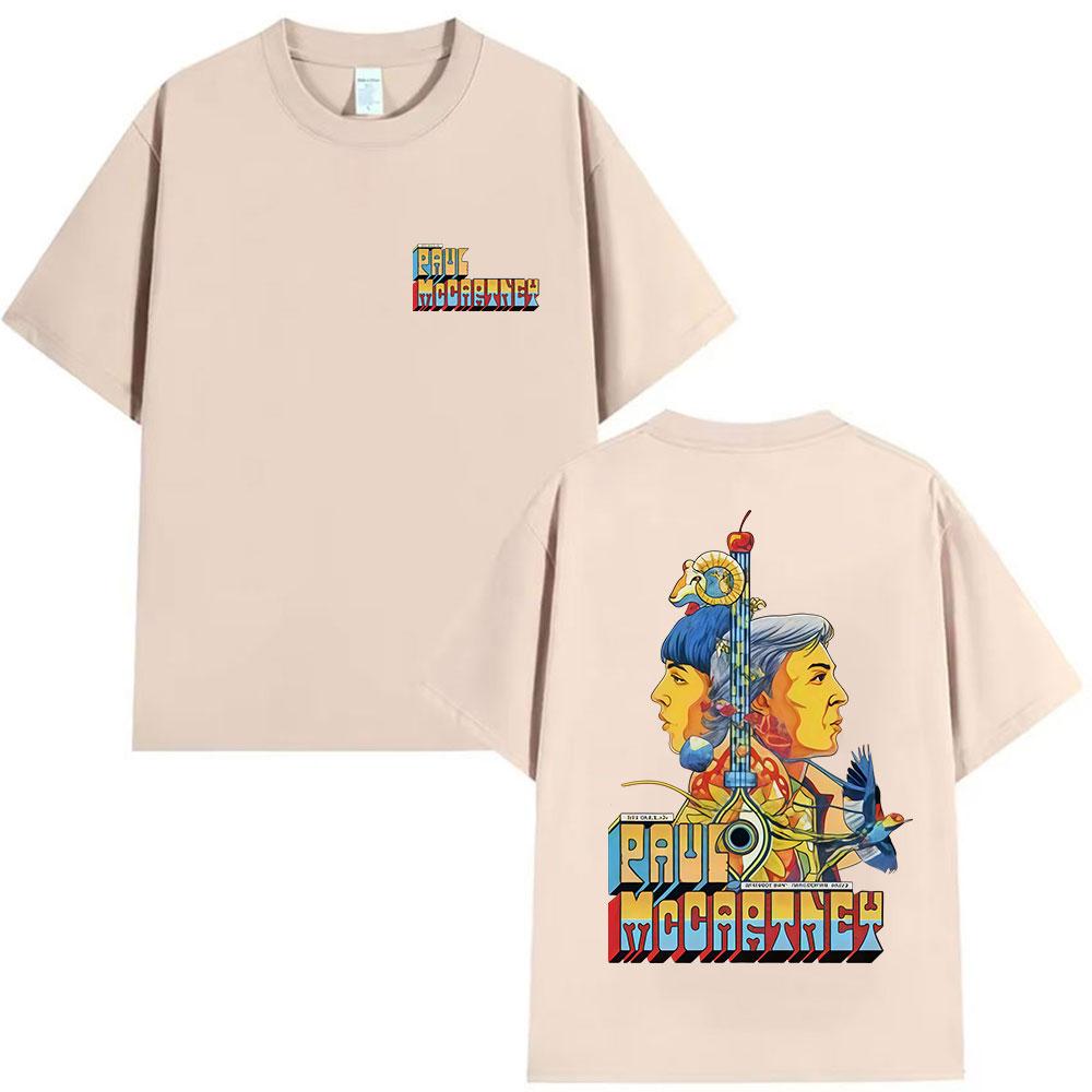 Paul McCartney Got Back Tour 2025 Koszulki Merch Męskie Lato Vintage Luźna Bawełniana Koszulka Unisex Hip Hop Rock Odzież Koszulka