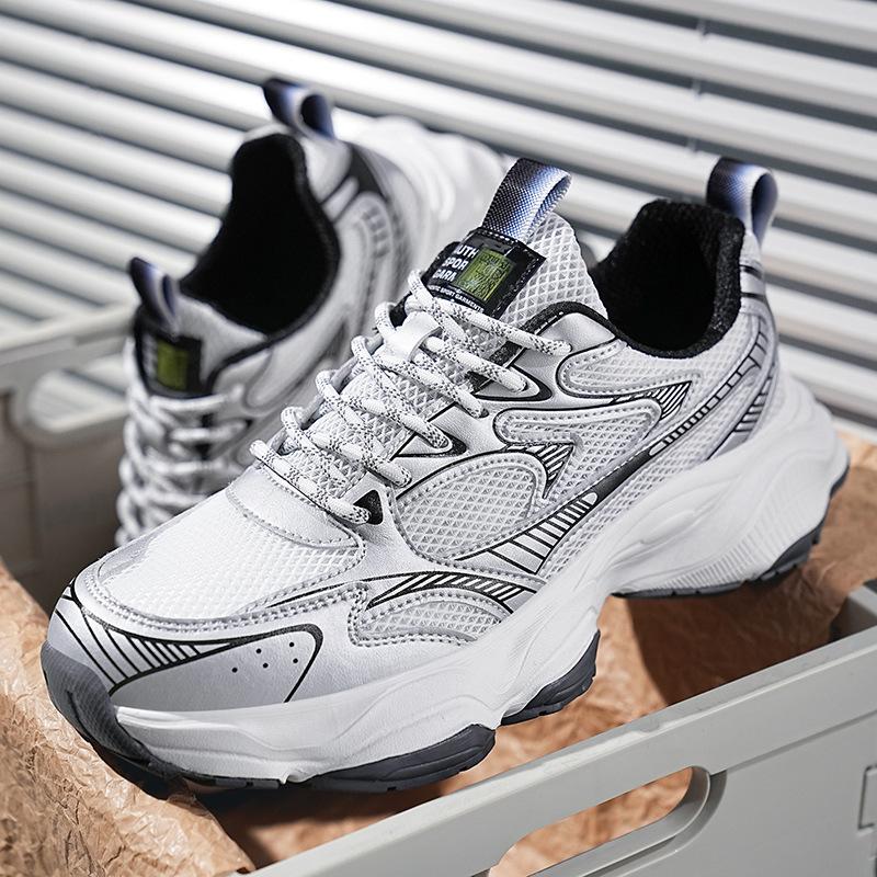 

2024 новые мужские кроссовки на толстой подошве высокого качества, дышащие, повседневные спортивные кроссовки, мужская обувь для прямой трансляции в Douyin 39 серый