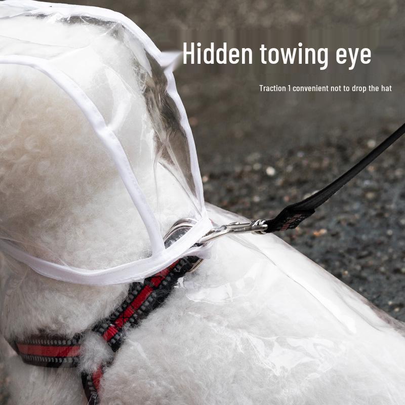 Vattentät Genomskinlig Regnrock med Magskydd för Små till Medelstora Hundar, inklusive Shiba Inu och Teddyvalpar.