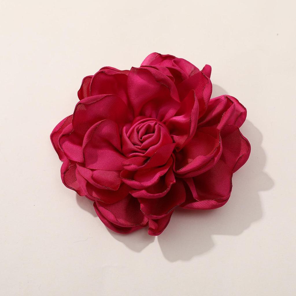 Korean Retro Satin Rose DIY Hair Accessories & Women's Necklace Brooch