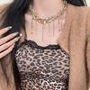 Fashion Trend Accessories Irregular Hand-Beaded Love Fringe Serpentine Pendant Mix Necklace Stainless Steel Jewelry