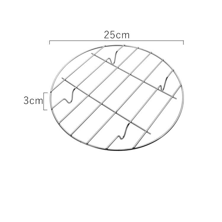 Edelstahl Heißluftfritteuse Dämpfgestell Gitter Küchen Dampfgarer für Knödel Einlagiger Grillständer Kochgeschirr Kochzubehör