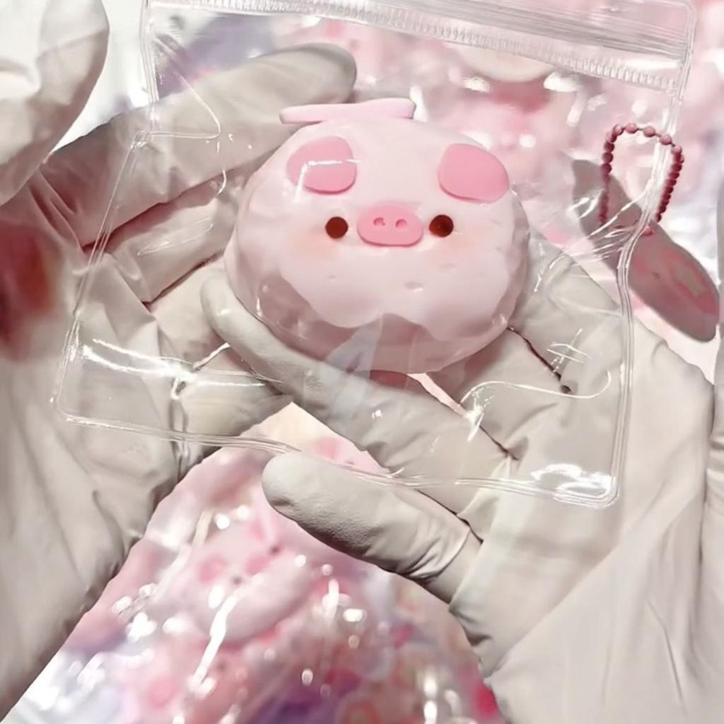TPR Pink Pig Milk Cake Squishy Toy Stress Relief Cute Soft Slow Rising
