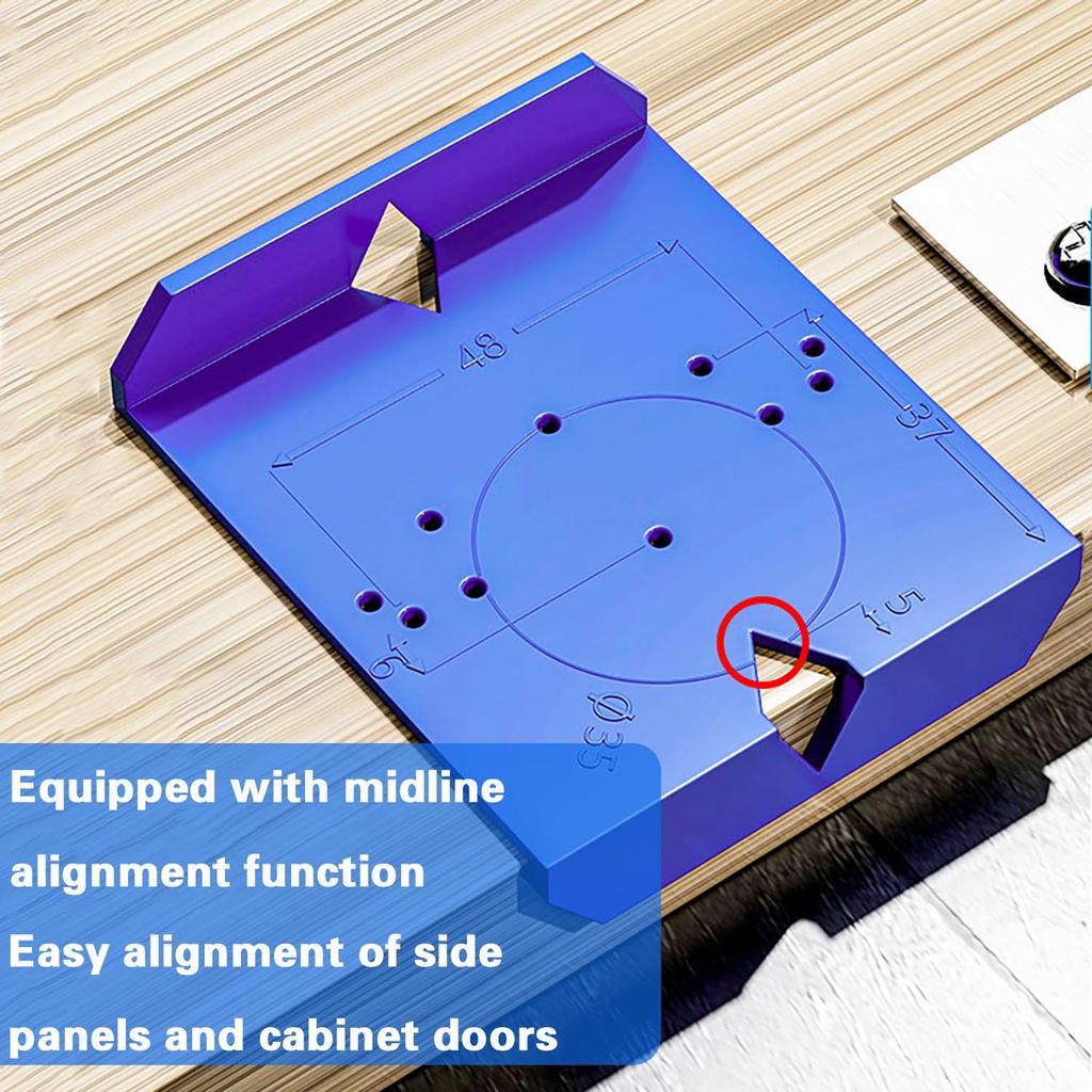 Cabinet Door Hinge Drilling Locator Jig Mounting Concealed Positioning Ruler Installation Tool for 35mm/40mm Cabinet Hinges