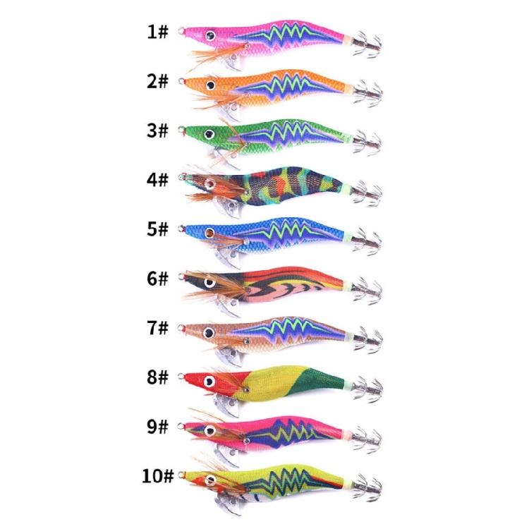 10Pcs/pack Saltwater and Freshwater Angling Shrimp Cuttlefish Jig Hook Squid Jig Fishing Lures Set with Shrimp Designs