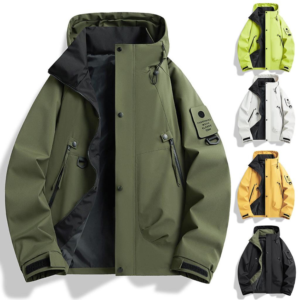 Mrat Wasserdichte Herren-Jacke Mit Kapuze, Atmungsaktiv, Winddicht, Sportbekleidung, Angeln, Jagd, Klettern, Wandern, Schnell Trocknend,