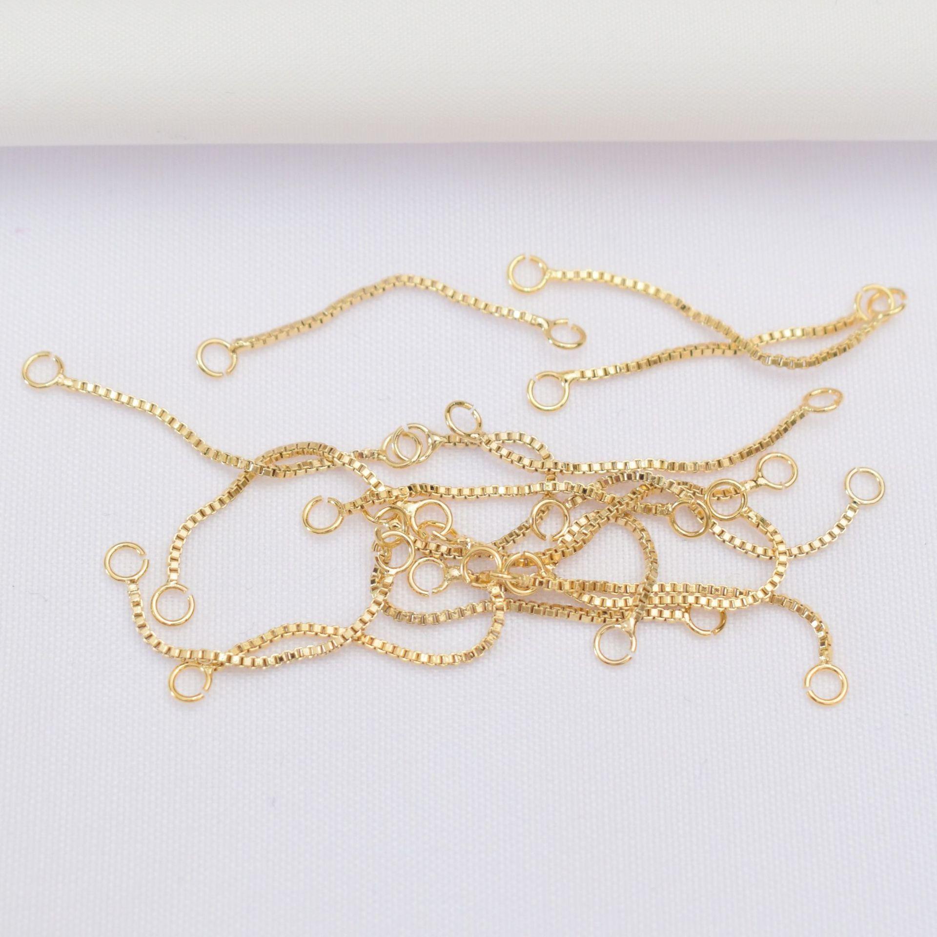 

10 шт. 14-каратного золота, сохраняющего цвет цепочки-коробки, наушники, двойное подвесное соединение, цепочка для ушей, ручная работа, ювелирные аксессуары.