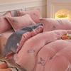 Winter Duvet Cover Thick Fleece Warm Flannel Coral  Double Sided Velvet Bedding  Single Double Queen King Size Quilt Cover