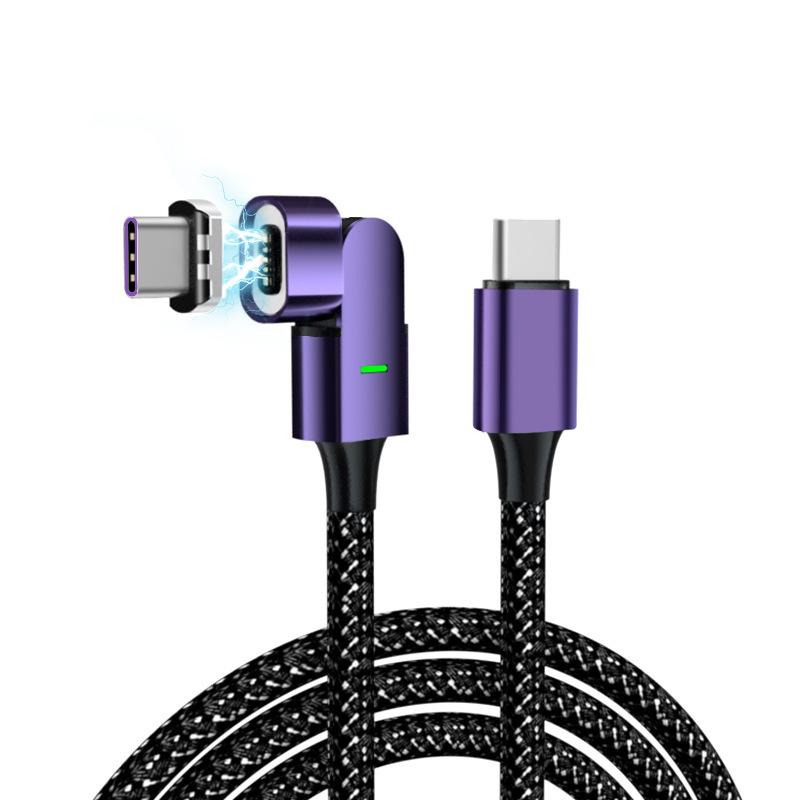Magnetic 100W Fast Charging Cable with 180° Rotation for Apple Devices and Type-C