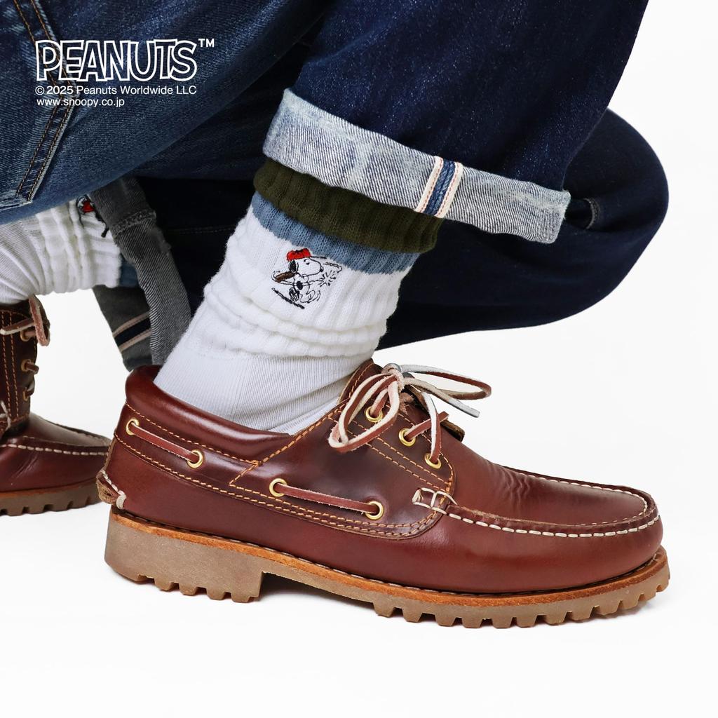 Official Sixtocks Snoopy Merchandise Gift Socks for Men and Made In Snoopy Sports Socks [CHICSTOCKS] Women, Japan, (S, Off-White)