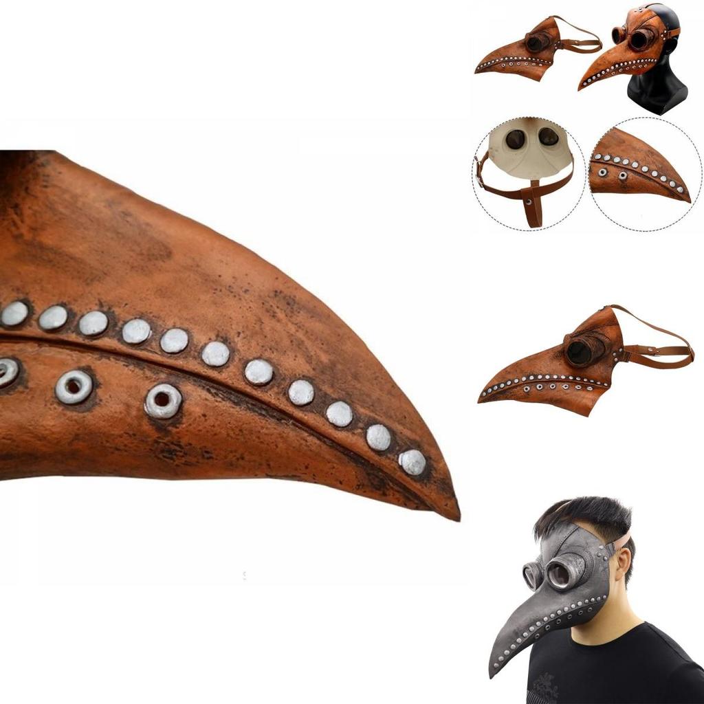 Pestdoktor Vogelmaske mit langem Schnabel für einen authentischen Halloween-Cosplay-Look
