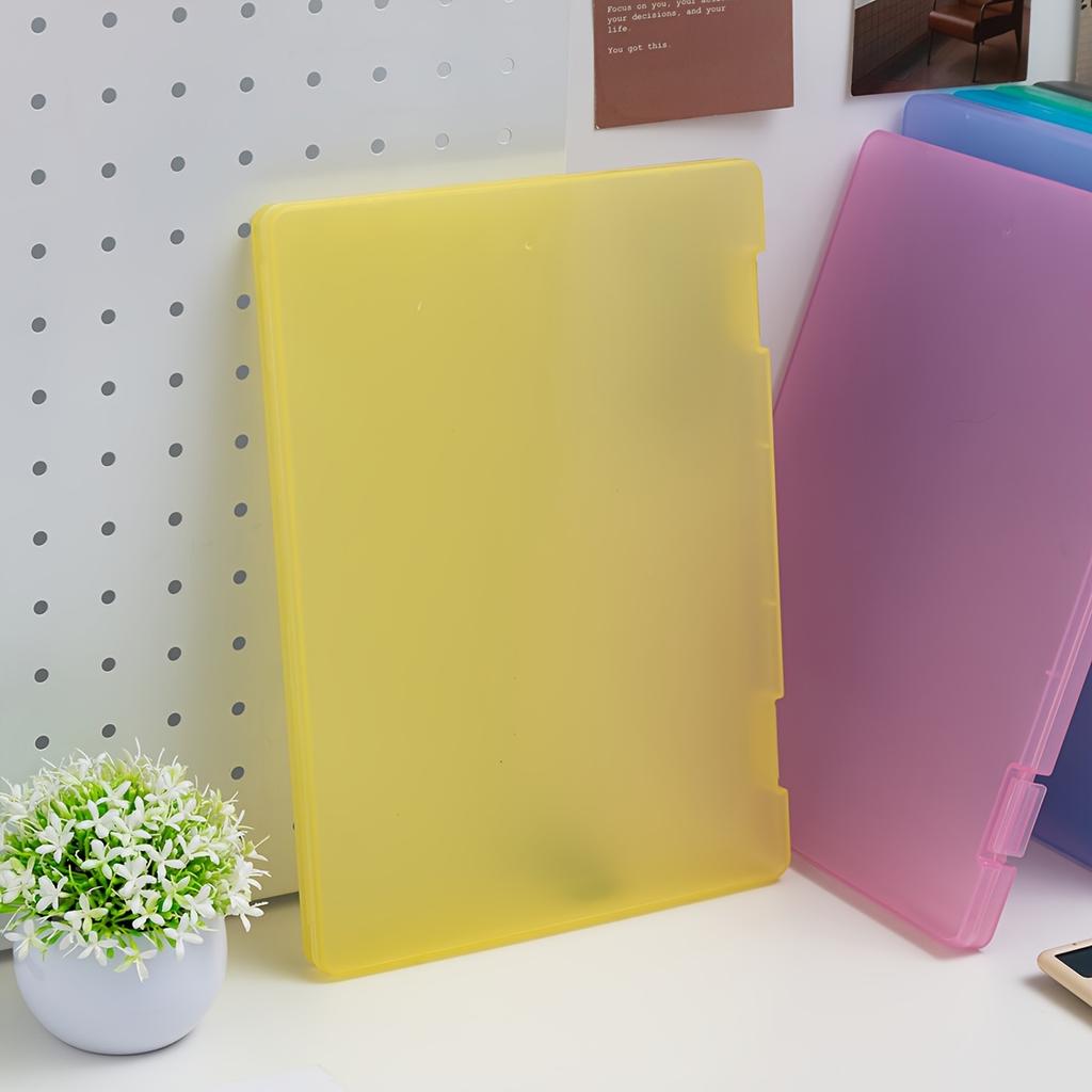 1pc A4 File Box Without Clips Writing Board, 2-in-1 A4 Document and Photo Storage Box, Portable Organization Tool for Office