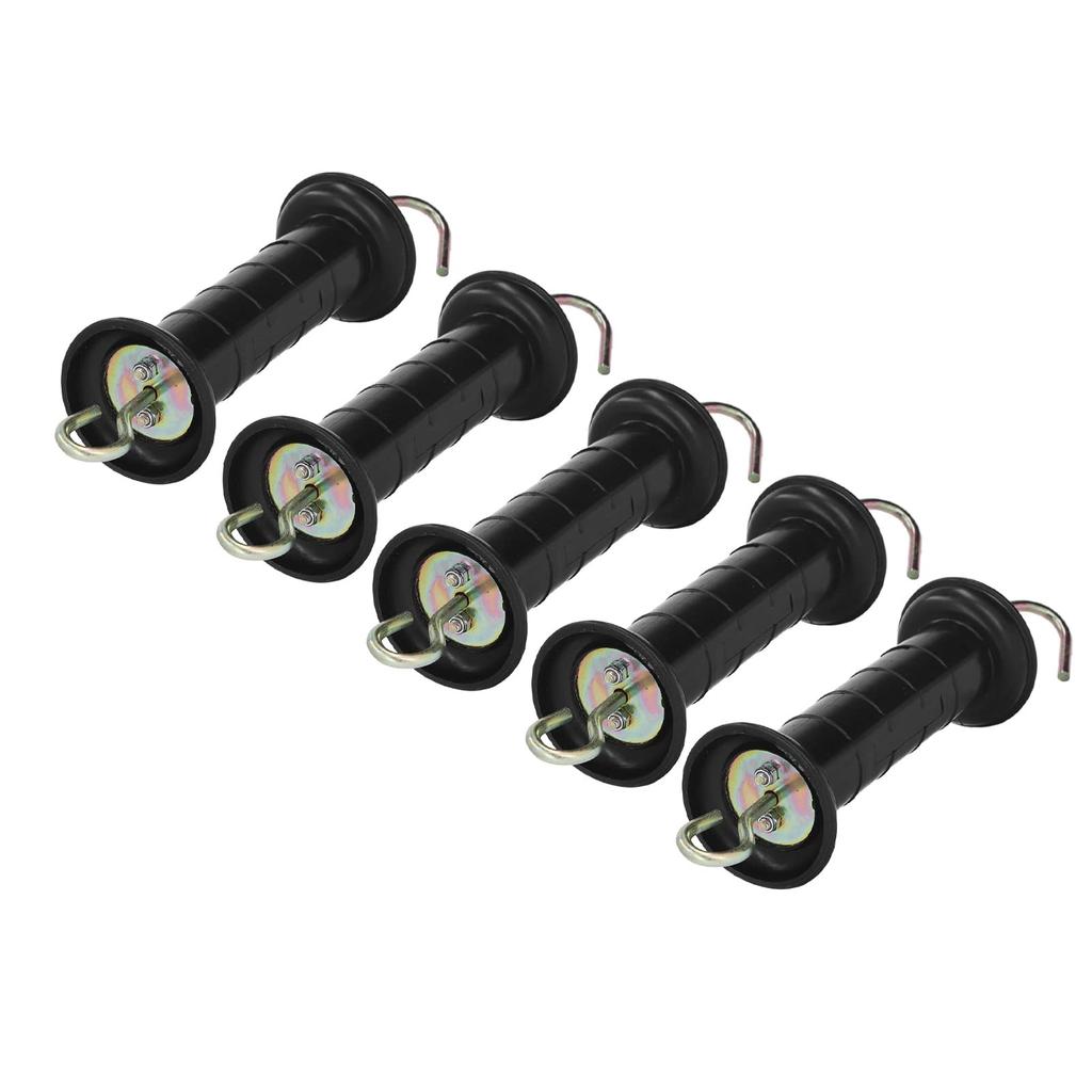 5-Pack Electric Fence Handles, Insulated Gate Grip Bars with Metal Hooks for Farms and Pastures