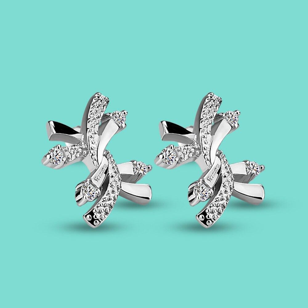 

Женские серьги-гвоздики из стерлингового серебра 925 пробы - ювелирные изделия с инкрустацией цирконом CZ