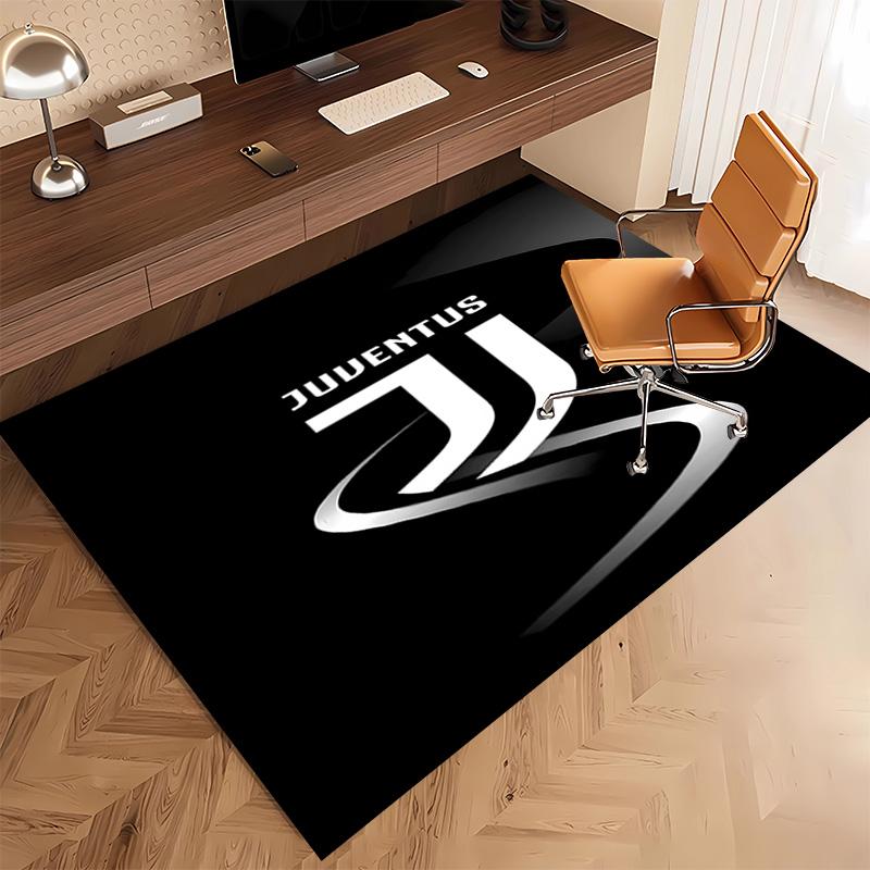 1pc Juventus FC logo Print Area Rug - Soft, Washable Non-Slip Indoor Mat, Living Room, Home Office Decorative Rug,Office Decorative