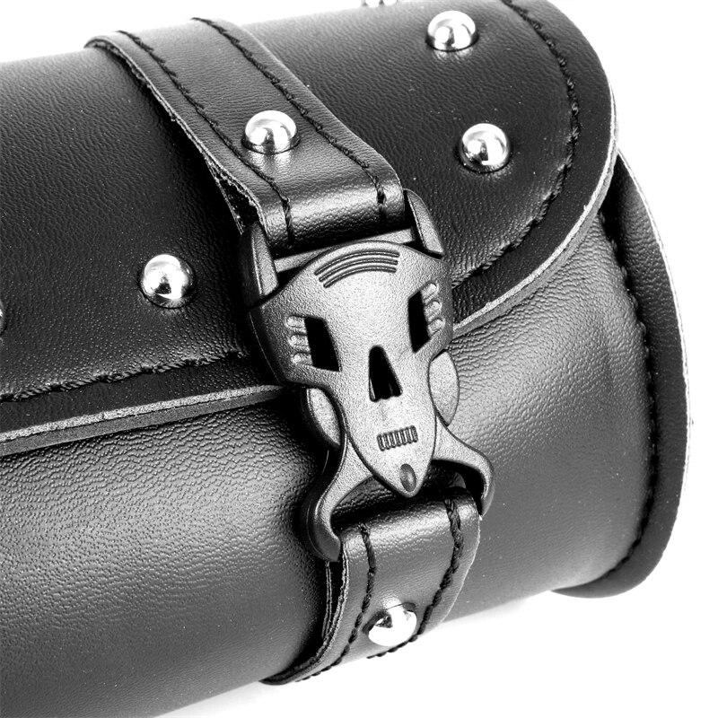 Uniwersalna torba na widelec motocykla Skórzane sakwy Torba na narzędzia Wodoodporna torba do przechowywania dla Harley Sportster XL Touring Softail Dyna