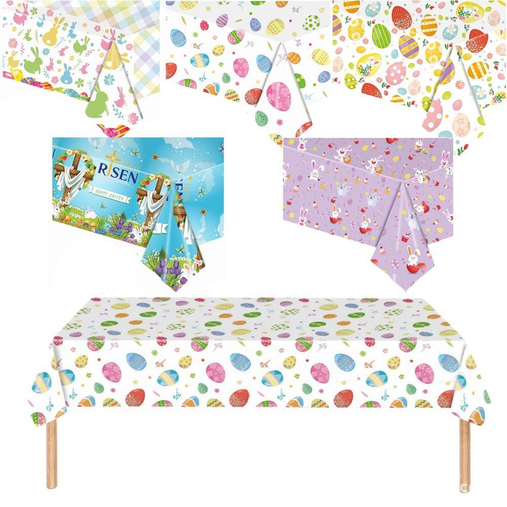 

137*274cm Easter Tablecloth Plastic Table Cover Cute Disposable Tablecloths Table Decoration Style 7