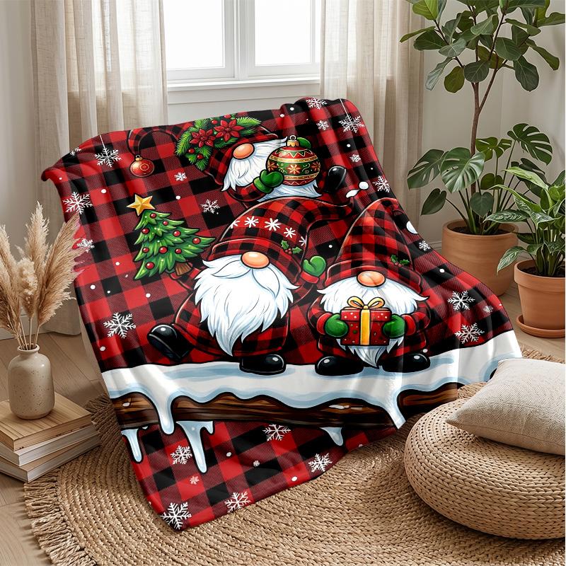 Rainbow Fantasy Gnomes Theme blanket Lightweight Warm Flannel Blanket Decorative Throw Blanket for Home Decoration