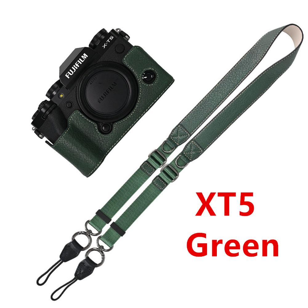 Litchi Skin PU Leather Half Case for Fujifilm Fuji XT50 XS10 XS20 XT30 XT30II XT20 XT10 XT5 XM5 Battery Opening Cover With Strap