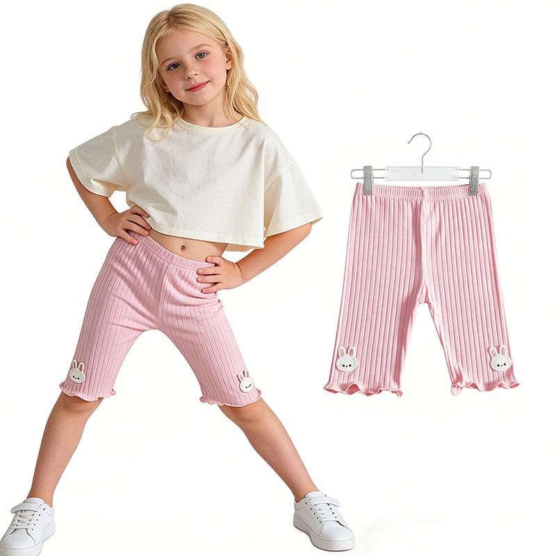 Girls  Summer Mid-Length Cartoon Rabbit Safety Leggings 160cm (Weight 33-40kg)