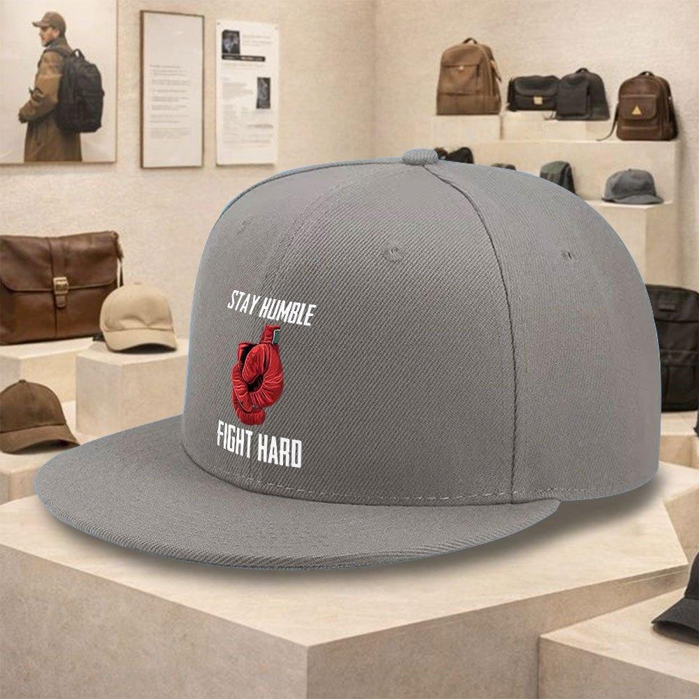 Stay Humble Fight Hard Boxing Graphic Baseball Cap Polyester Flat Brim Unisex Casual Street Style