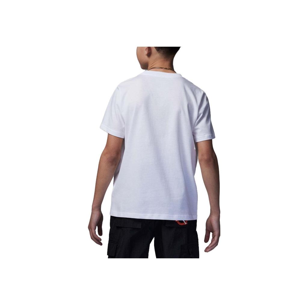 Jordan Kids Alphabet Logo Print Crew Neck Short Sleeve T-Shirt Kids Tops White FQ1039-100