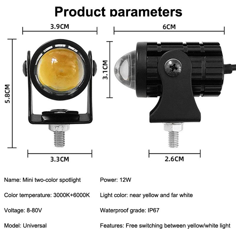 Led Motorcycle Spotlight With Switch Super Bright Motorcycle Led Explorers Headlight Projector Fisheye Lens Led Moto Fog