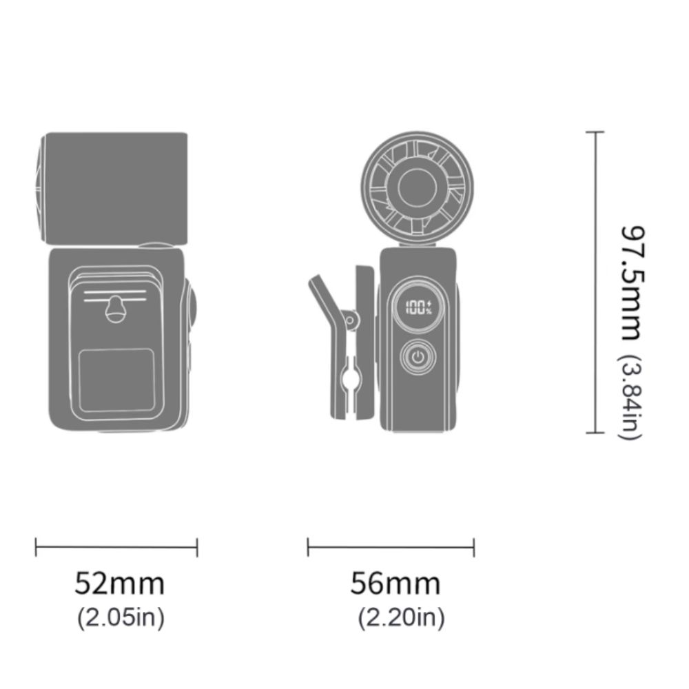 Turbo-Geschwindigkeit Persönliche Kühlventilatoren LED-Anzeige USB-wiederaufladbarer Lüfter Kühlender Mini-Ventilator Reise