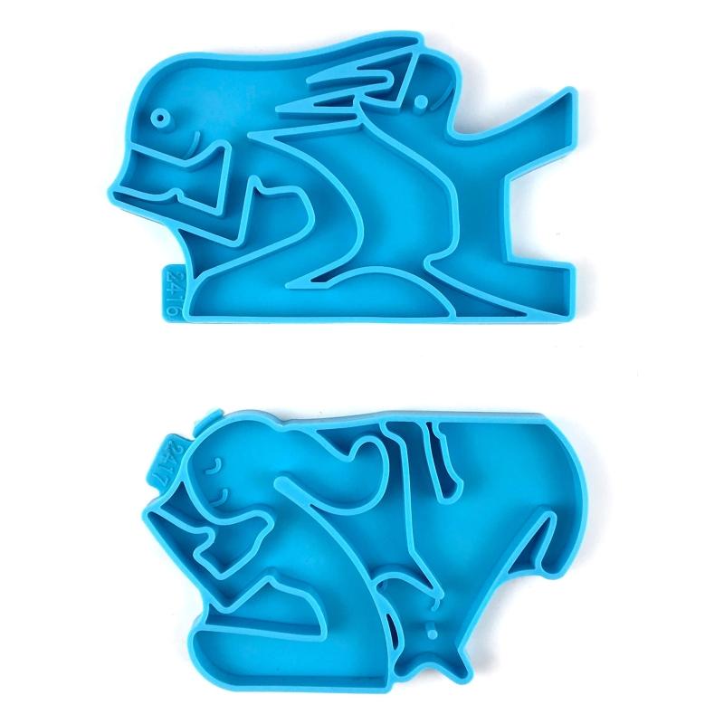 Dog Keychain Mold Silicone Keychain Mold Pendant Clay Mold with Hole for DIY Keychain Home Car Handbag Backpack Decor