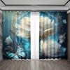2PC Home Decoration Curtains With Dreamy Floral Background And Rod Pocket Curtains, Suitable For Kitchens, Cafes, Living Rooms