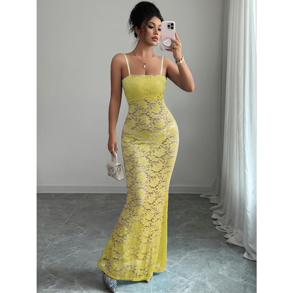 Elegant Style Suspender Hollow Skirt Dress Women's Clothing Autumn and Winter 2025