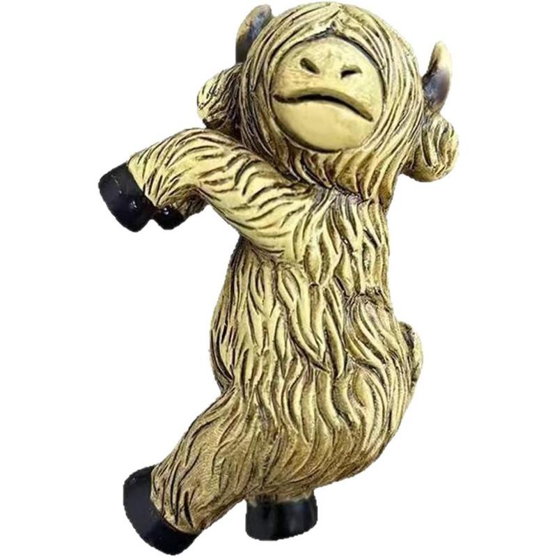 

Подвесной горшок для цветов в виде коровы в стиле хайленд, подвесной горшок для цветов в виде коровы в деревенском стиле и ваза для сада, прочная статуэтка животного из смолы жёлтый