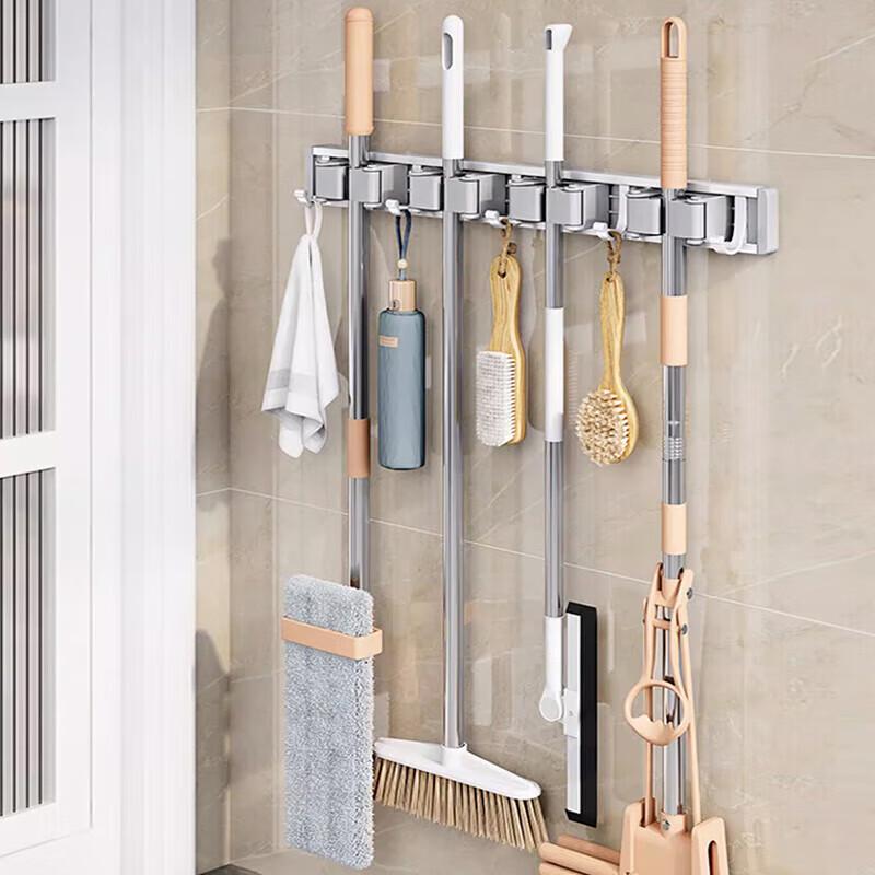 No-Drill Mop and Broom Holder