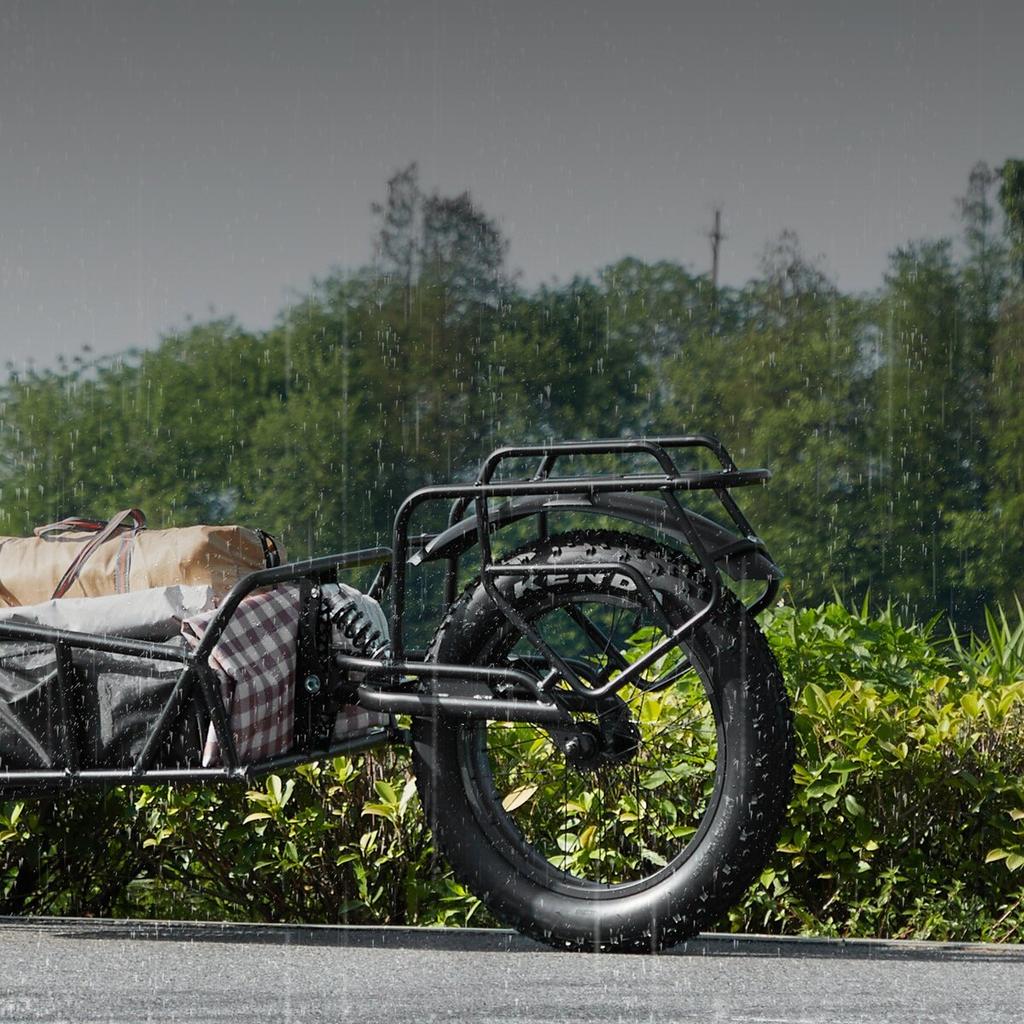 Fahrrad-Lastenanhänger, 31,8 kg Ladekapazität, Robuster Fahrrad-Wagen, Kompakte Lagerung & Schnellspann-Struktur mit Universal-Kupplung, 20-Zoll-Räder,