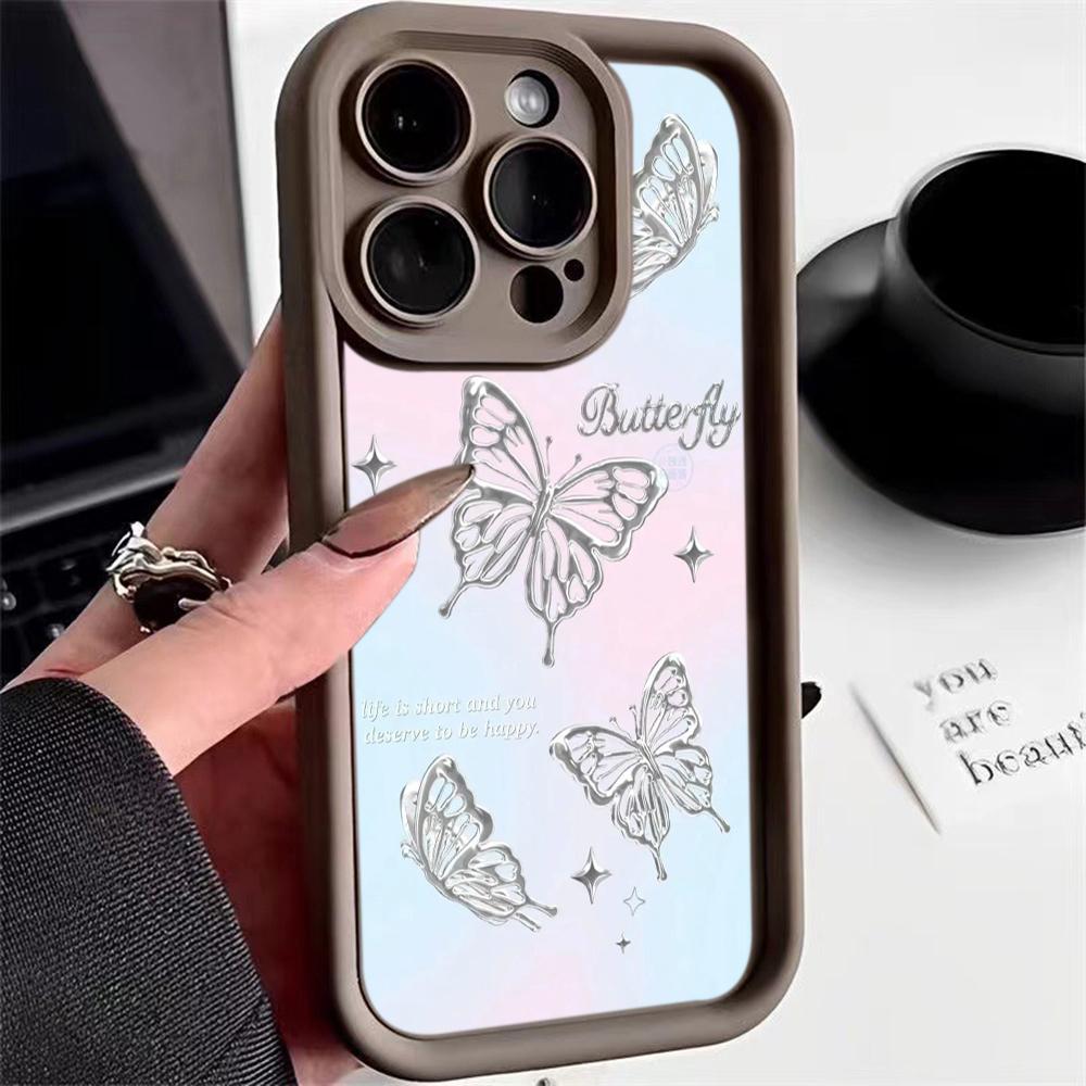Angel Eye Soft Phone Case for Samsung A13 A23 A53 A14 A24 A34 A54 A15 A25 A35 A55 S20 S23 FE S24 Ultra Ae67 Butterfly flower Cute cartoon art design