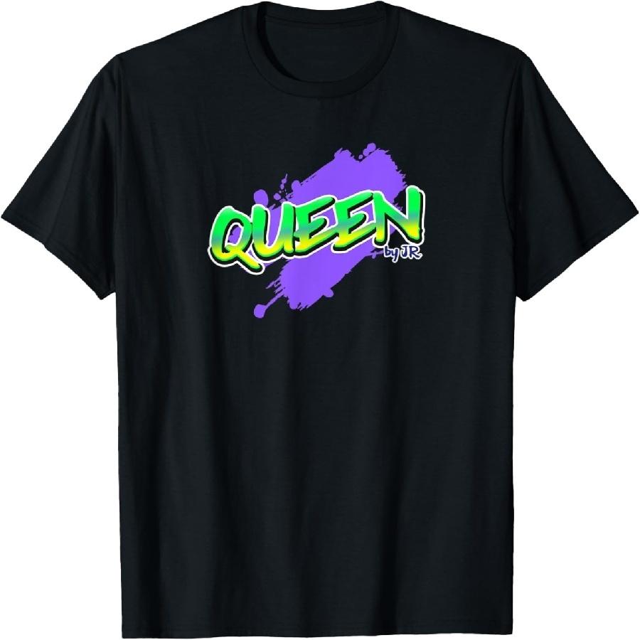 Queen Boss Woman Royal Owner Mom Black 80s Girl Graffiti Art T-Shirt