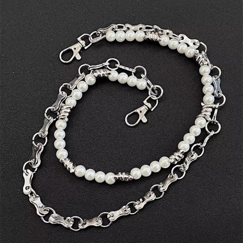 New Punk Rock Pearl double hollow Waist Chain Pants Chain Unisex Cool Design Choker Cool Hip Hop Neck Chain Party Jewelry