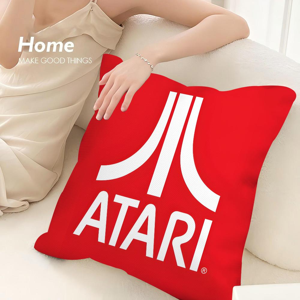 A-AtariS Game Logo Pillow Case Sofa Decorative Home Double-sided Print Plush Square Throw Pillow Covers Cushion Decor Cover