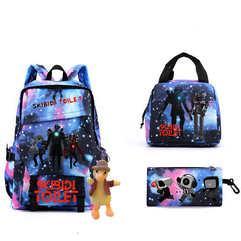New Skibidi Toilet Man Spoof School Bag Elementary School Backpack Satchel Pencil Case