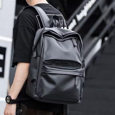Men Backpack Pu Leather Fashion Waterproof Travel Bag Casual 14 Inch Laptop Backpacks School Bag