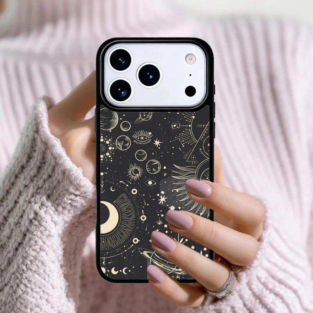 Himmlisches Mosaik Sonne Mond Handyhülle Für Apple iPhone 17 Air 16E 15 14 Plus 13 12 11 Pro Max Mini Funda Abdeckung