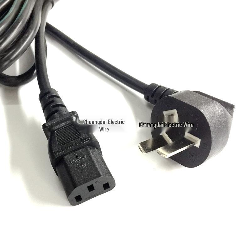 CCC Standard 3-Pin Right Angle C13 Power Cord for Computer, Server, Oxygen Concentrator, Audio Equipment.