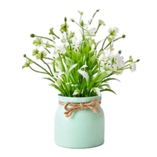 Mini Simulated Potted Plant, Maintenance-Free Desktop Decor, Rustic Style Mini Flower Pots, for Office Bathroom Bookshelf Spaces N