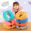 Cartoon U-Shaped Neck Pillow: Portable Travel, Office Nap, Cervical Support, PP Cotton, Custom Logo.