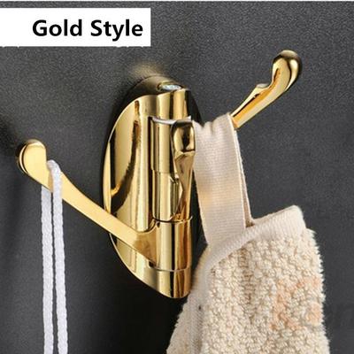 1Pc Chrome Brass Multipurpose Rotatable Activity Hooks Heavy Solid Metal Wall Door Mounted Coat Hook
